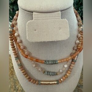 NWT Lucky Brand semi precious accents layered necklace
